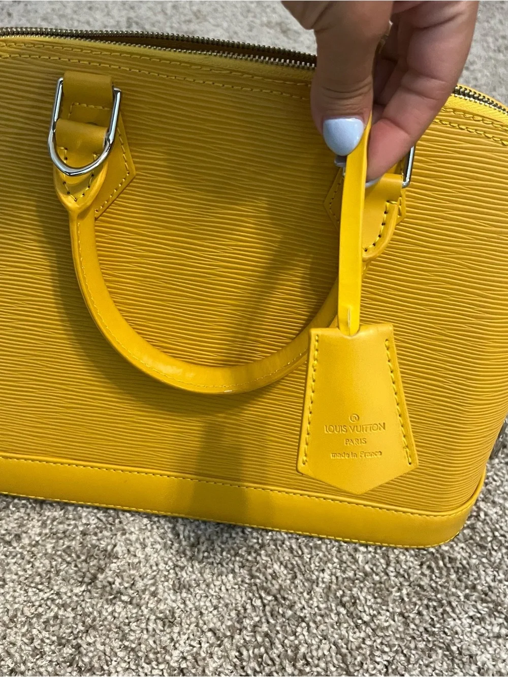 Yellow Structured Dome Satchel Handbag